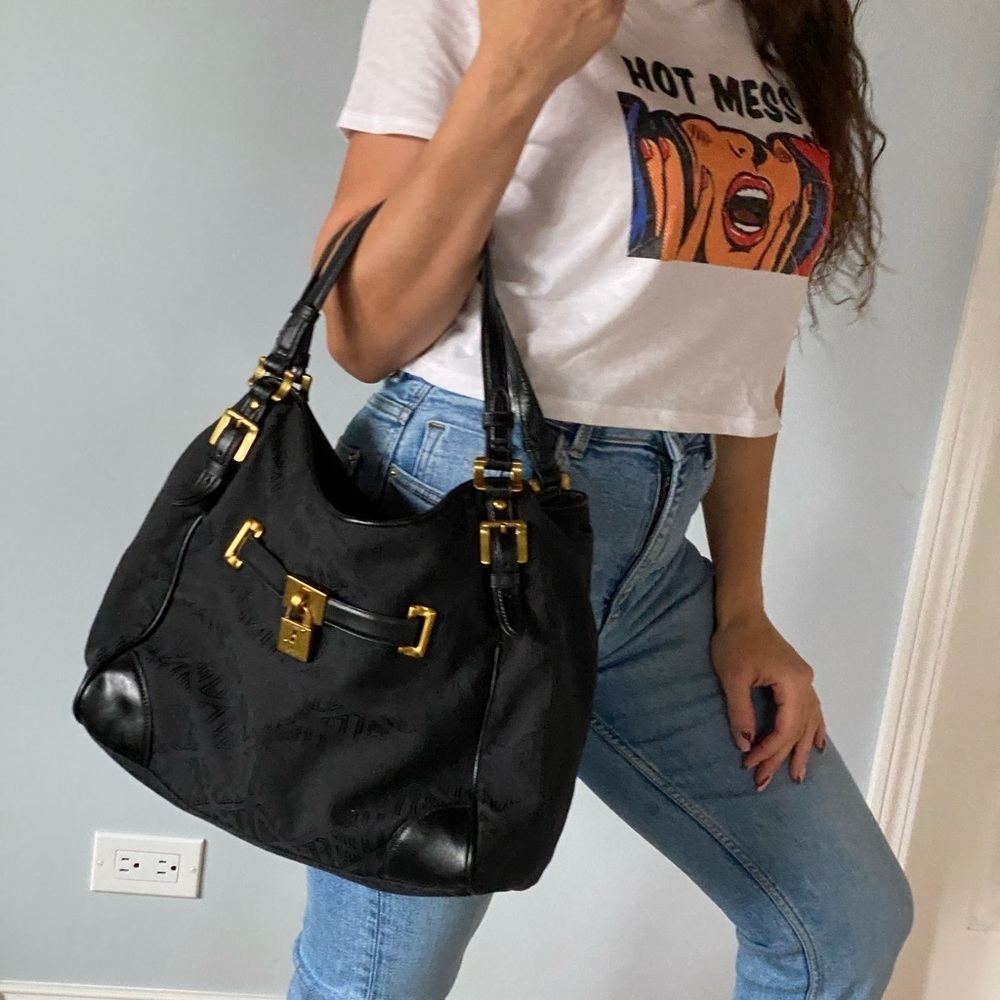 Black Ralph Lauren signature print shoulder bag - Picture 7 of 8